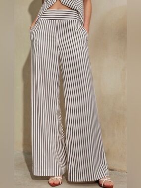NWT Commense Striped Wide-Leg Pants Size Medium